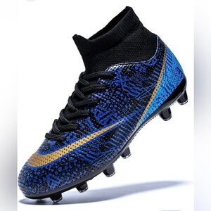 Favdeol Athletic Blue Black Cleats Soccer Men Size 7 Europe Size 40
